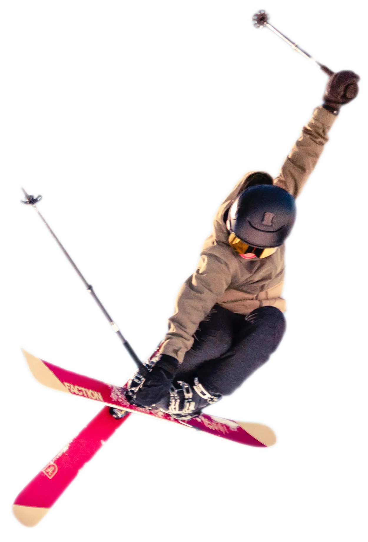A floating skier mid-air